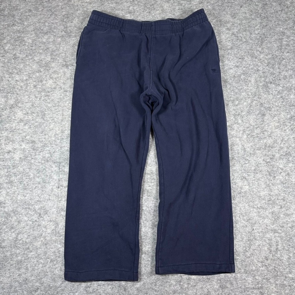 Fila Mens‎ Large Sweatpants Navy Blue Good Fleece Relaxed Fit Elastic Waist